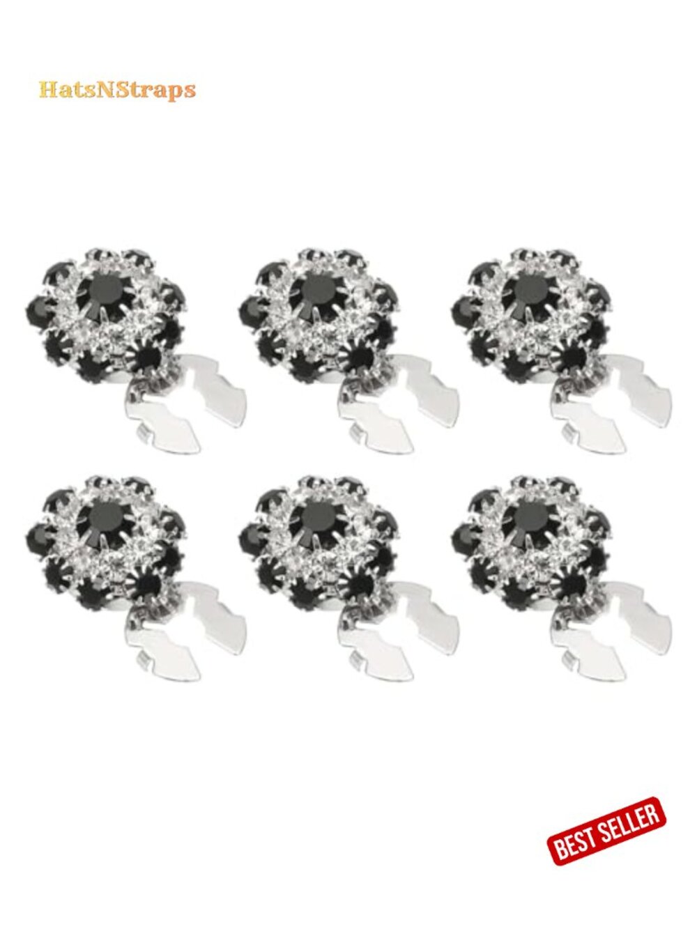 6 Pack Rhinestone Button Covers Metal Decor Buttons for DIY Crafts